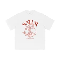 DTNW Pure Cotton White T-irt Women's Casual Loose Fit ort Sve Letter Print Summer Slimming Top Fem Faion