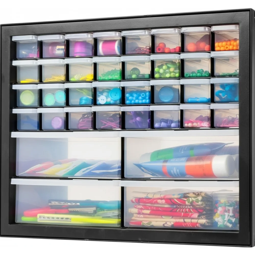 36-Drawer Small Parts Organizer, Stackable Plastic Storage Cabinet for Electronics Hardware Tools Crafts image 1
