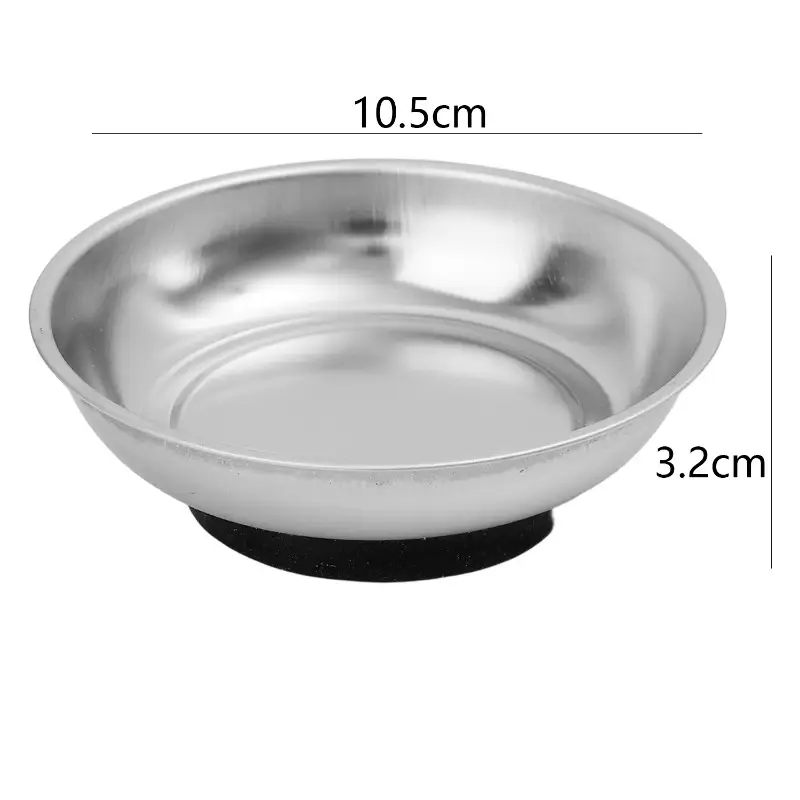 Magnetic Tray Stainless Steel Magnetic Parts Securely Holder Round Rectangular Magnetic Bowl Tools Screw Wrench Organizer Tray image 8