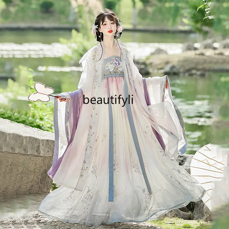 

Женский длинный костюм с большим рукавом zq, Волшебный костюм Hanfu в старинном китайском стиле, костюм для весны и лета