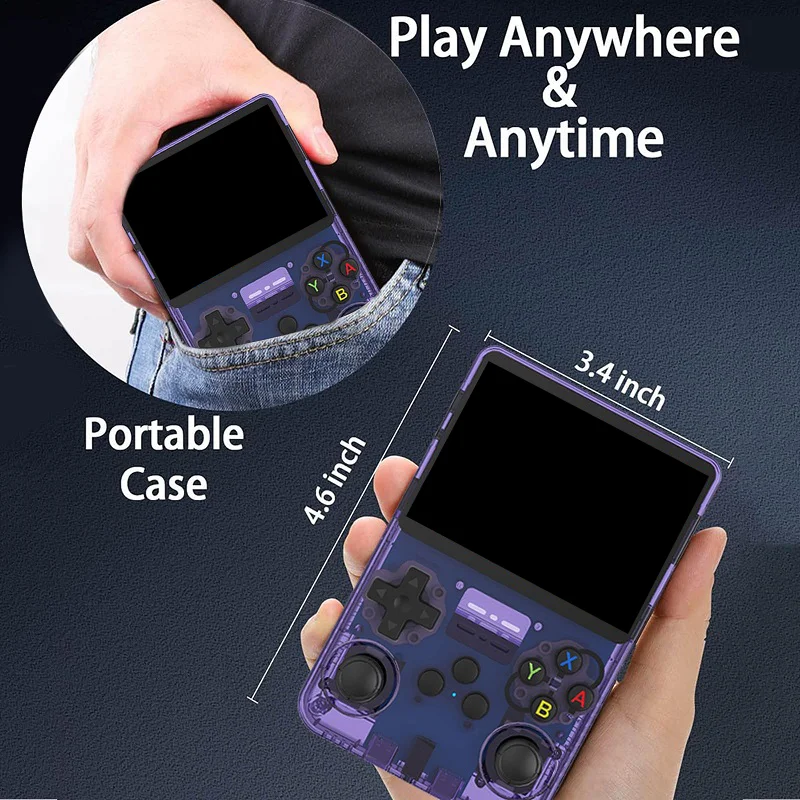 Handheld Game Console 3.5Inch IPS Screen 128G Classic Retro Consoles Arkos System Portable Pocket Video Game Player - 6