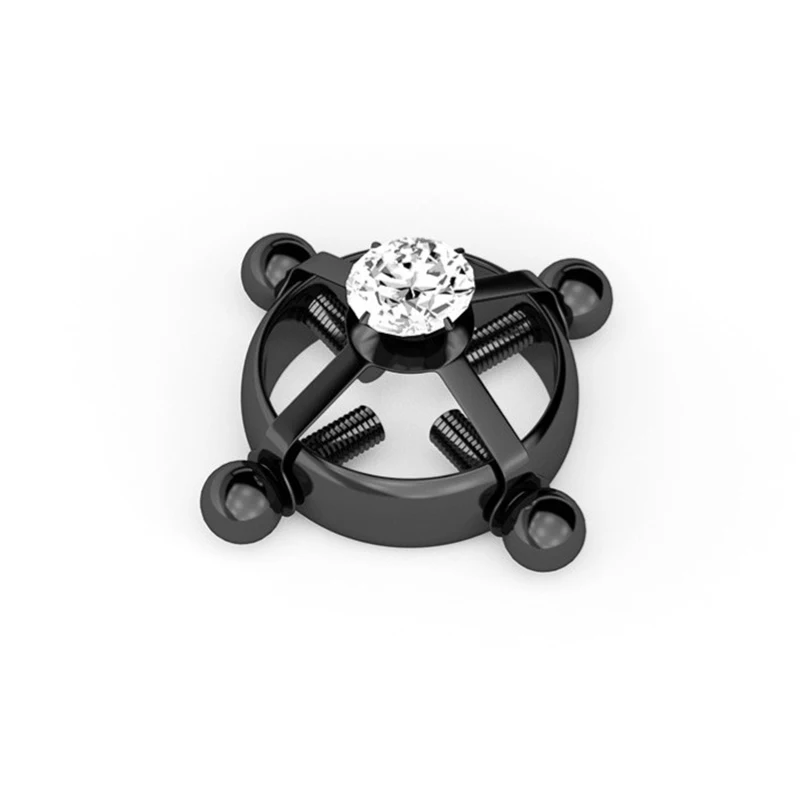 Falso piercing de pezón cristal acero inoxidable sin perforación_voghion.com