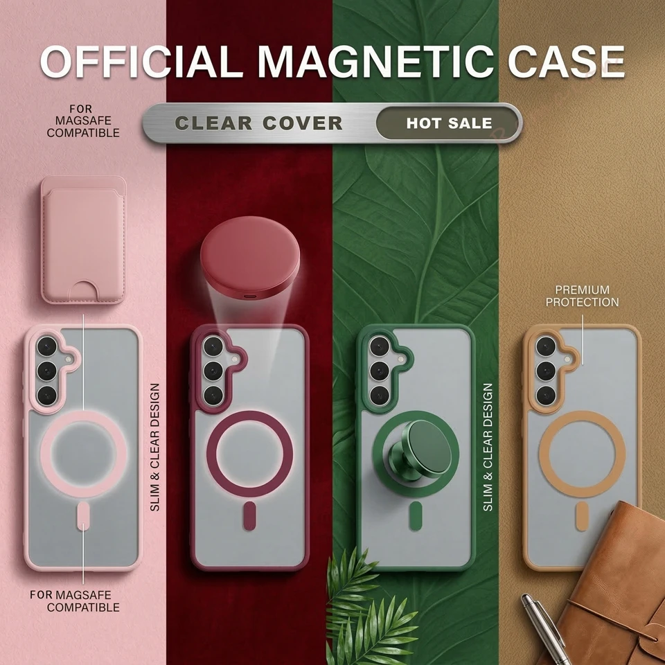 Official Magnetic Phone Case with MagSafe - Clear Wireless Charging Protector Cover
