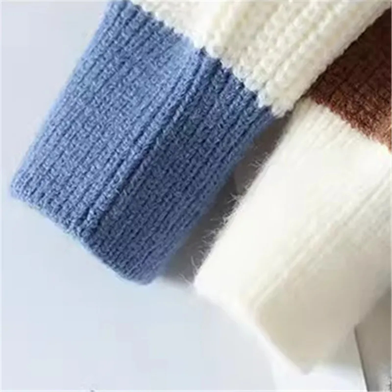 Men's Striped Sweater O-Neck Casual Knit Pullovers Fashion Long Sleeve Knitted Sweater Men Autumn Winter Warm Y2K Knitwear Tops 6