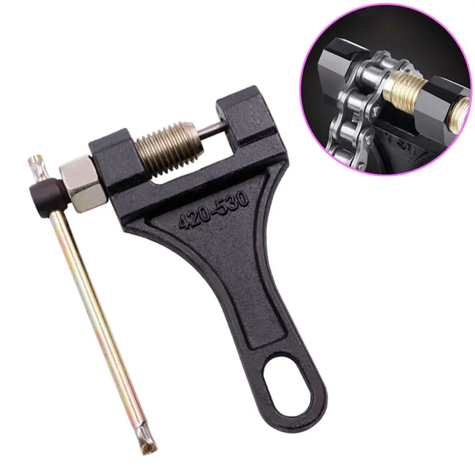 

1 Pcs 420-530 Motorcycle Chain Breaker Link Removal Cutter Bicycle Riveting Tool Splitter Tricycle Repair Motorcycle Chain N1G5