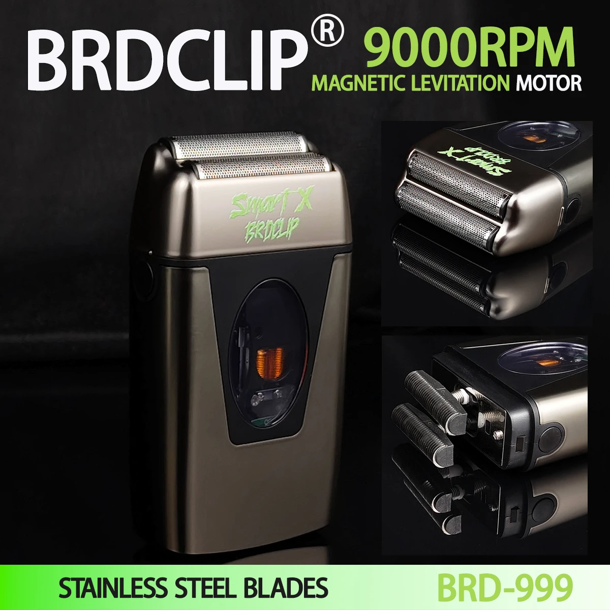 Professional BRDCLIP Shaver BRD-999 Magnetic levitation motor 9000RPM Double Floating cutter head LCD display For Men’s Professional BRDCLIP Shaver BRD-999 Magnetic levitation motor 9000RPM Double Floating cutter head LCD display For Men’s