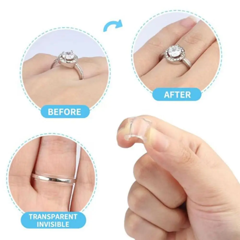 Transparent Invisible Ring Size Reducer Brand New 1Set 8Size Resizer Adjuster  Guard Silicone Size Adjustment Clip Ring - AliExpress