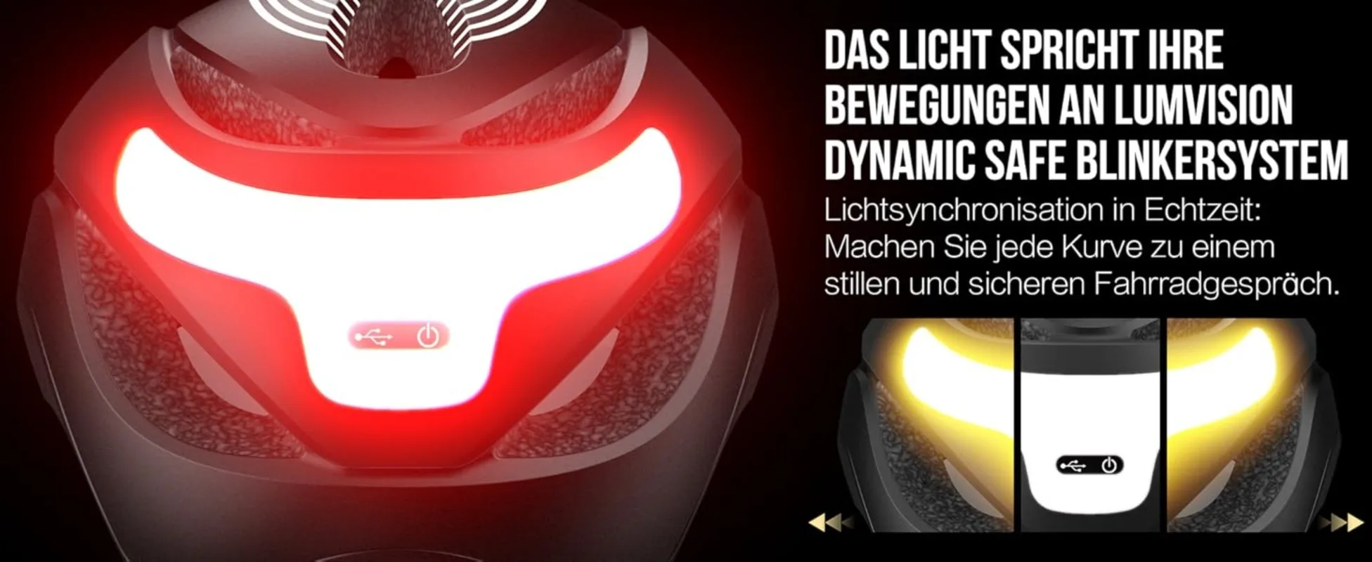 Das rote LED-Lichttherapiegerät wird in der Verwendung und in den Produktdetails gezeigt. Schwarzes Gerät mit gebogenem Design, das einen roten Lichtbehandlungsstrahl ausstrahlt.