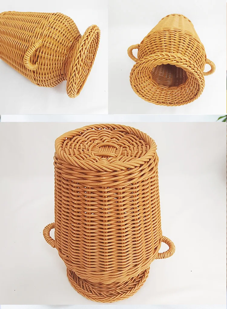 Vase En Rotin Style Rétro Scandinave - Dimensions 26x15.5x18.5 Cm - Marron - Neuf Dans Son Emballage D'origine