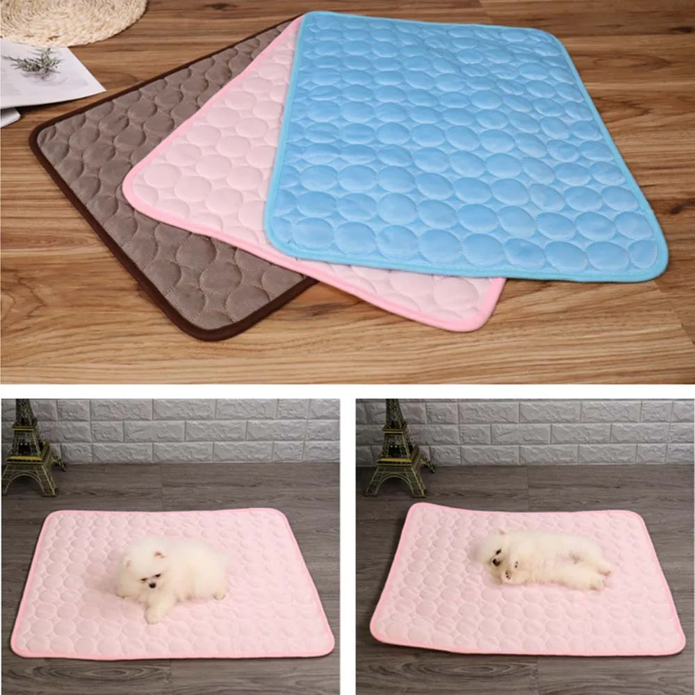 Cooling Dog Bed Mat – Ice Silk Summer Pad For Pets, Non-Slip, Machine Washable (36x36 Inch)