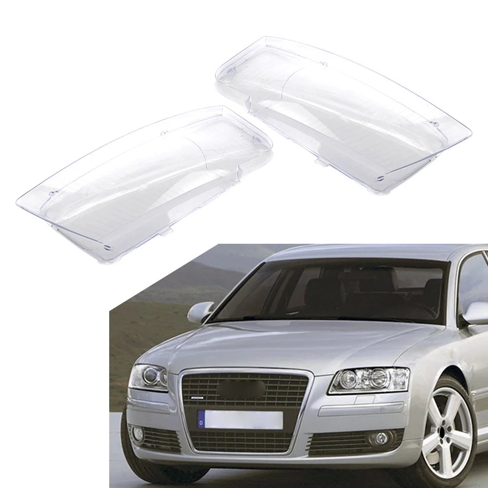 

2Pcs Car Transparent Headlight Headlamp Lens Cover Replacement Parts For Audi A8 D3 2005 2006 2007 2008 2009 2010