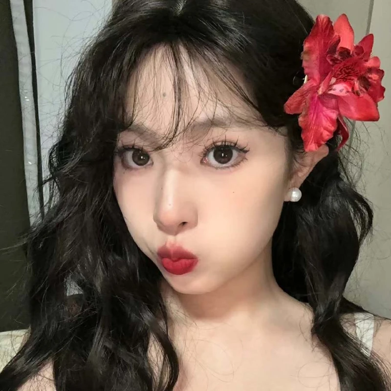 BOXOB 4 Fermagli Per Capelli Hawaiani Con Fiori Tropicali – Clip A Orchidea In Plastica Colorata Per Vacanze, Spiaggia E Festa (Rosso, Giallo, Bianco, Arancione)