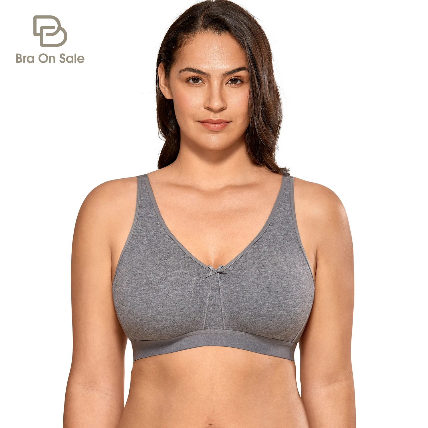 Women's Plus Size Seamless No Padding Full Coverage Wirefree Cotton Bra
