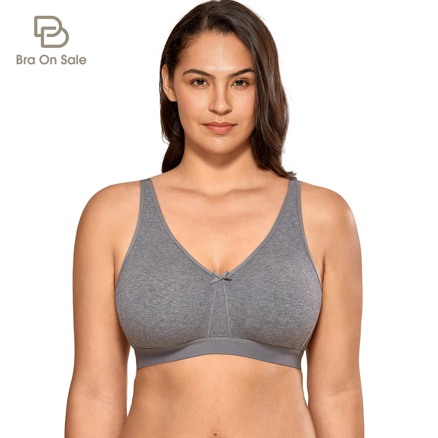 Women's Plus Size Seamless No Padding Full Coverage Wirefree Cotton Bra