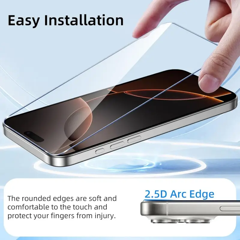 1~5PCS HD Tempered Glass For iPhone 16 17 Pro Max 17e 16e 15 14 13 12 Screen Protector Film For iPhone 11 13 Mini Glass - Image 3