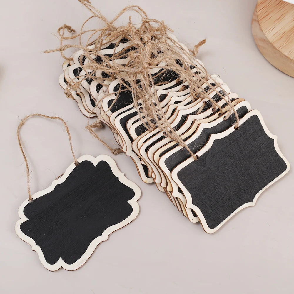 Hanging Wooden Double Side Blackboard DIY Detachable Lanyard Message Board Wedding Party Decoration Chalkboard Reusable