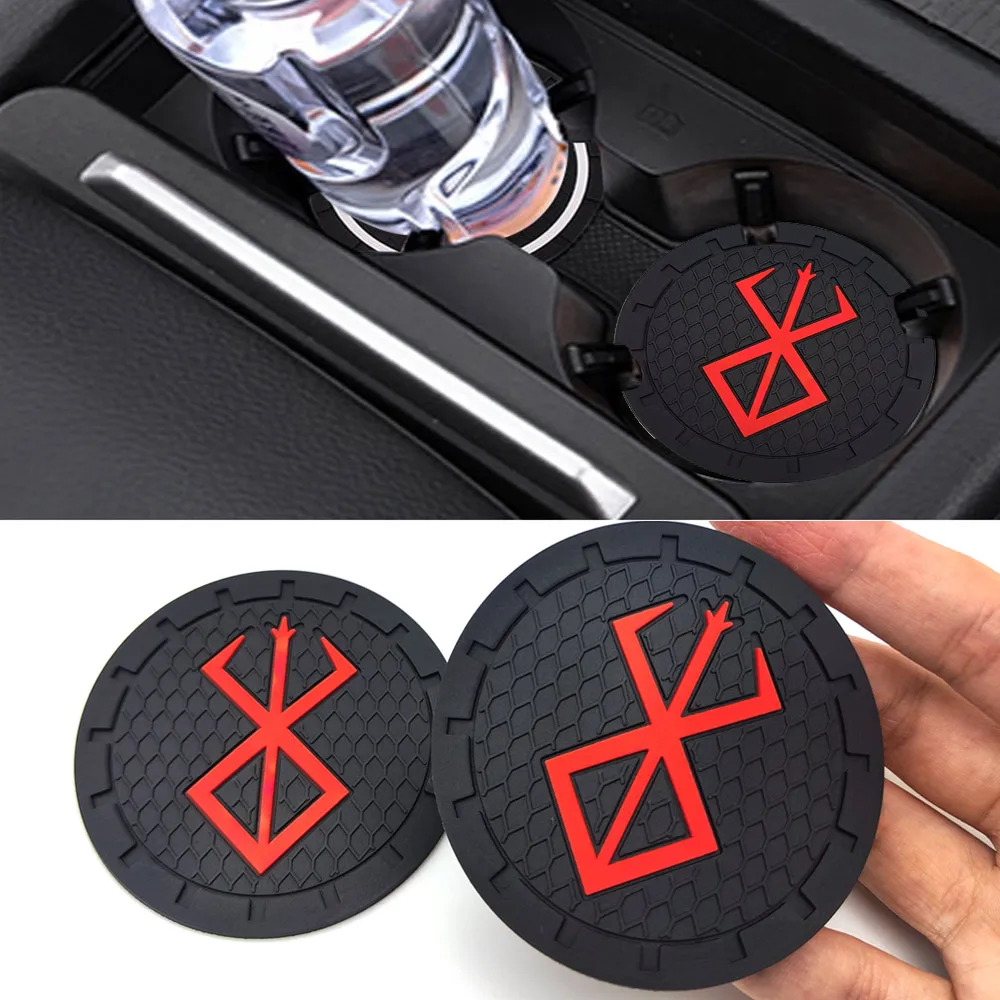 Cup Holder Coasters Car Coaster Pads for Car 1 / 2PCS 66MM DIY Anime Sticker Anti Slip Mat Car Water Cup Slot Car Coaster Decoration Interior Accessories Auto Styling