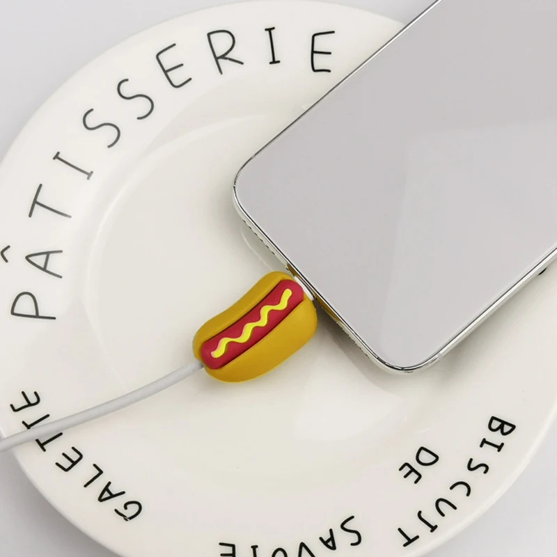 Cute Usb Cable Bite Charger Wire Organizer Silicone Cable Saver Charging Cord Protector Data Line Cable Protection for iPhone