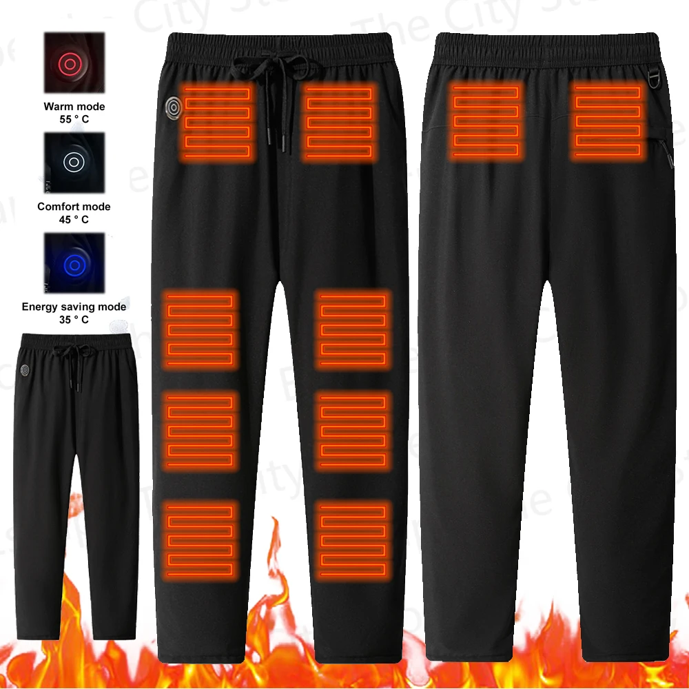 Electric Heated Pants 10 Heating Zones USB Outdoor Winter Heating Trousers Sports Thermal Motorcycle Pants for Men & Women