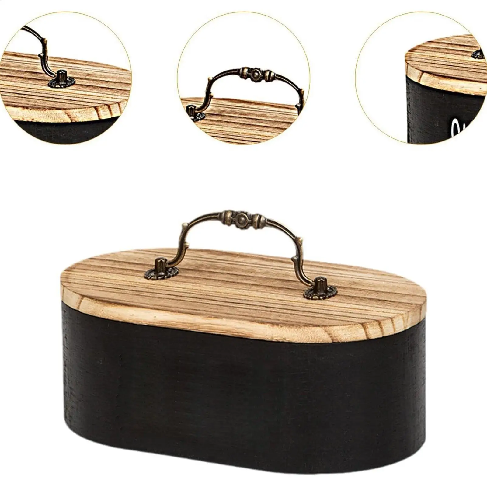 Feminine Product Organizer Wooden Pad and Tampon Storage Holder Bathroom Accessories Decorative for Hairpins Medicine Cotton