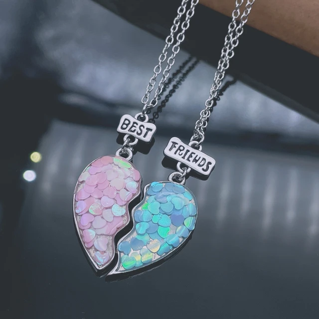 Stainless Steel Heart Stitch Pendant Best Friend Girl BFF Necklace of 2 for  Kids Children Friendship Jewelry Party Gifts - AliExpress