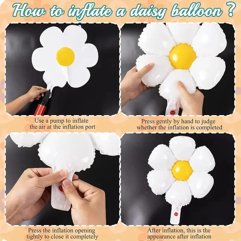 1/10Pcs Daisy Balloon Huge White Flower Aluminum Foil Balloons for Birthday Baby Shower Wedding Daisy Party Decorations Supplies