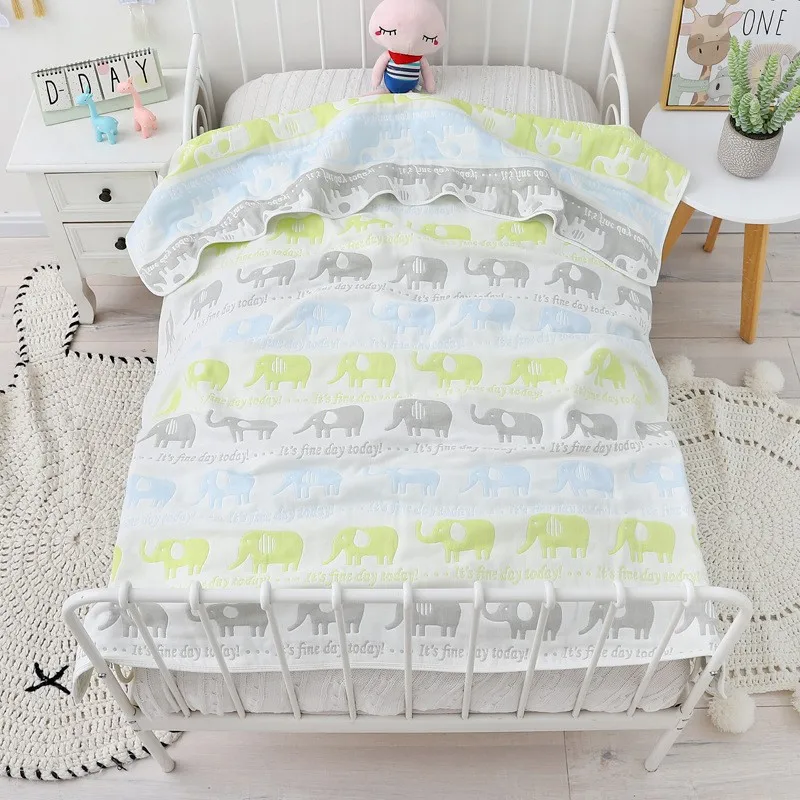 6 Layers Baby Blanket Muslin Cotton Baby Swaddle Warp Swaddle Infant Bedding Receiving Blankets Adult Bedsheets
