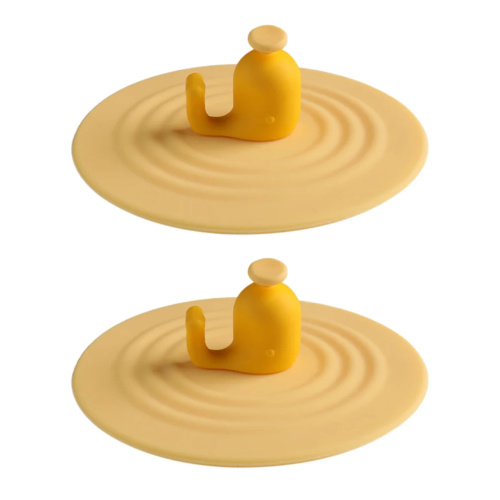 

2pcs Silicone Cup Lids Proof Airtight Round Mug Cover Cup Lids for Hot and Cold Coffee Tea Yellow