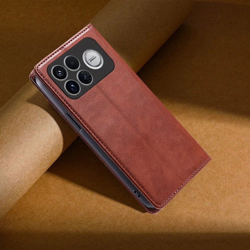 Premium Flip Leather Phone Case with Holster - Stylish and Durable Design