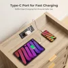 Rattan Nightstands  Bedside Table- Larger Night Stand with Type-C Charging Station,3 Drawers Storage - Boho Night Stands 5