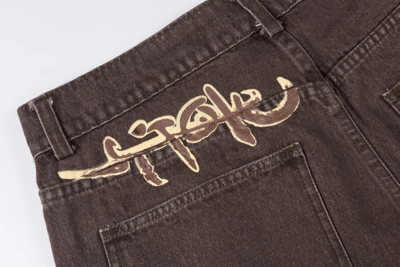 Utopia Shorts American Wash Made Old Graffiti Alphabet Print Loose Cactus Jack Denim Shorts for Men Women