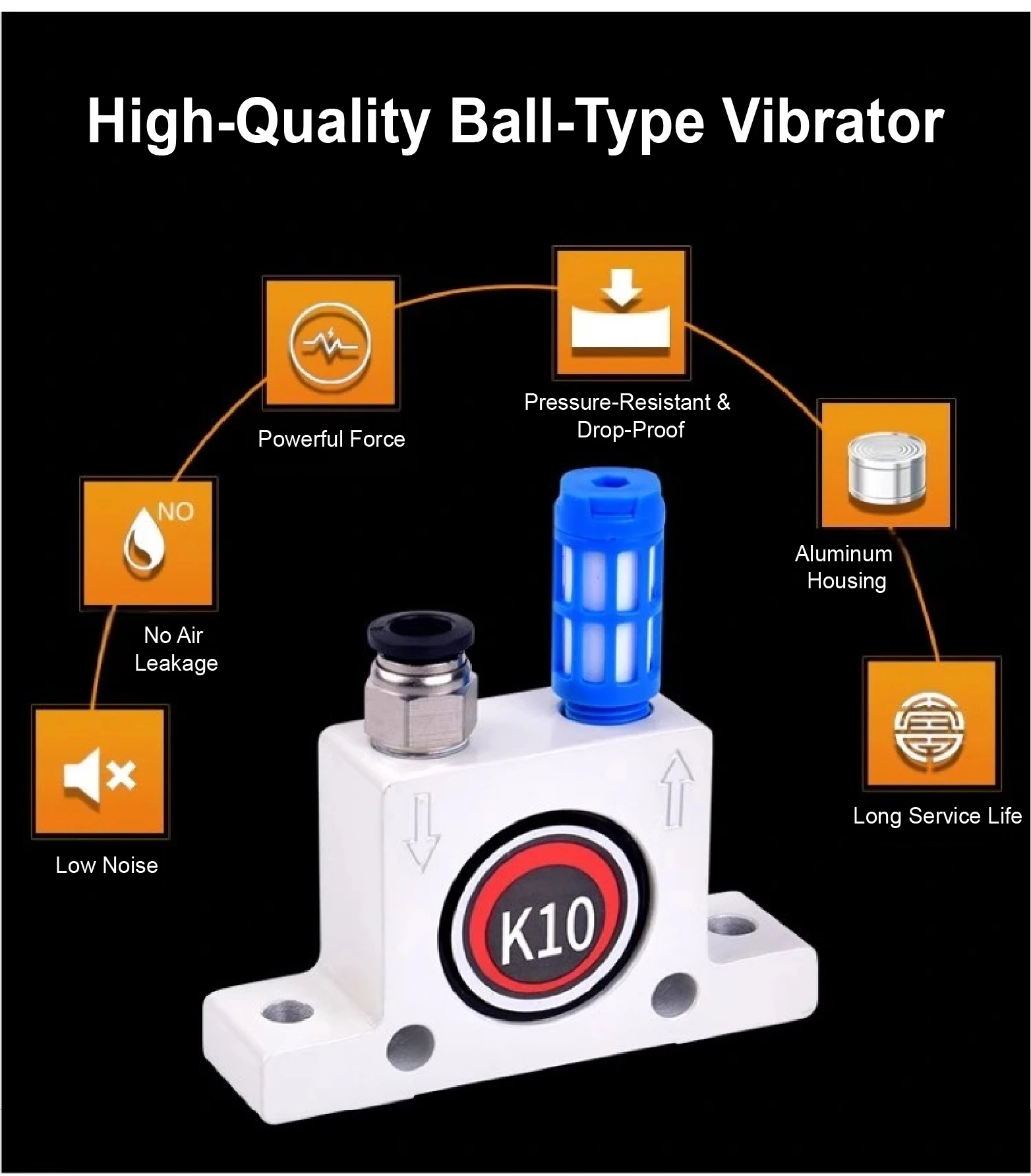 K30 K32 K36 Pneumatic Turbine Vibrator Ball Vibrator Hopper Bin Silo Material Fl