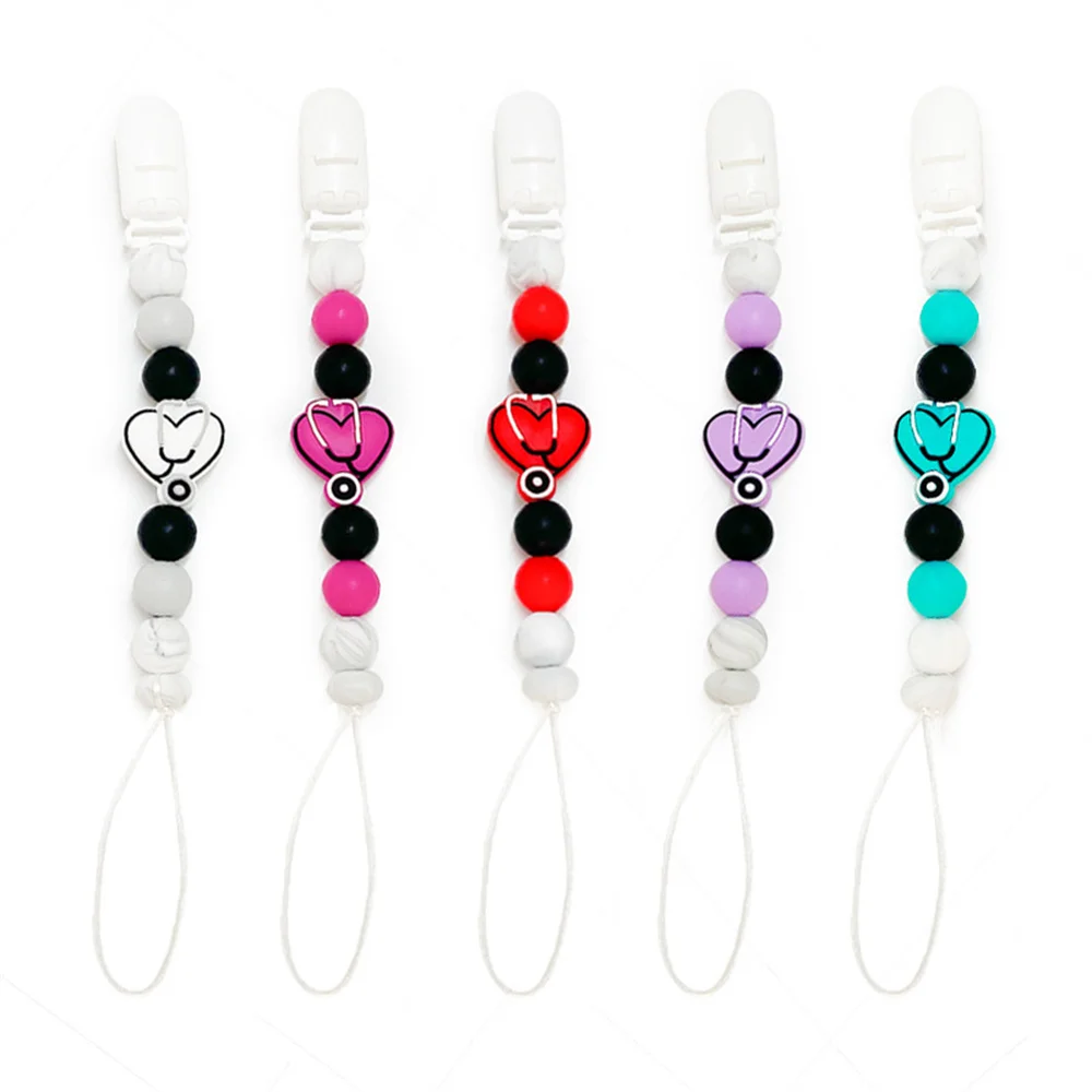 Baby Silicone Pacifier Clip Chain Dummy Nipples Holder Clips BPA Free Babies Teething Chain Toy Gifts For Cute Baby Accessories