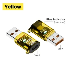 High - Speed USB 3.2 to Type C Fast Charging Converter Adapter, 120W USB - C to USB - A OTG Adapter - USB Type - C (Yellow U Male to C)