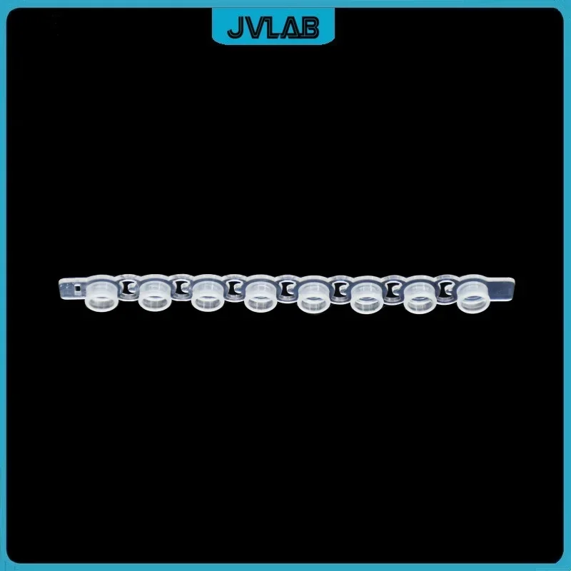 PCR Strip Tubes 0.2ml PCR 8-Centrifuge Tube Strips With Cover Micro Plastic Tube For Agarose Gene Experiment 200/PK ( 8/row )