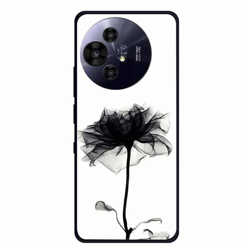 Black Silicone Protective Back Cover - Stylish and Durable Bumper Coque for TCL 50 Pro NxtPaper 5G