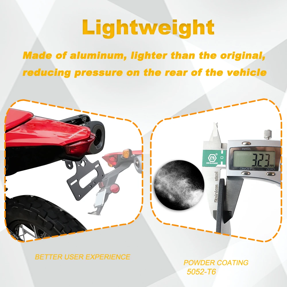 Fender Eliminator Kit For Honda CRF300L & Rally - License Plate Bracket With LED Lights