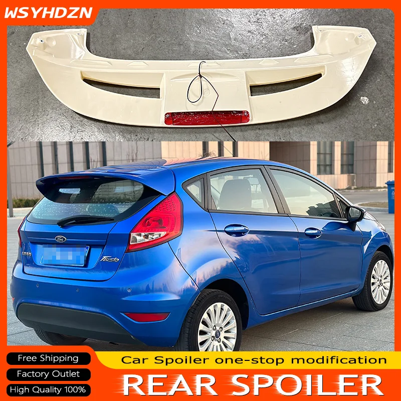 

ABS Plastic Unpainted Color Rear Trunk Boot Wing Spoiler Car Styling For Ford Fiesta 2009 2010 2011 2012 2013 Black Spoiler