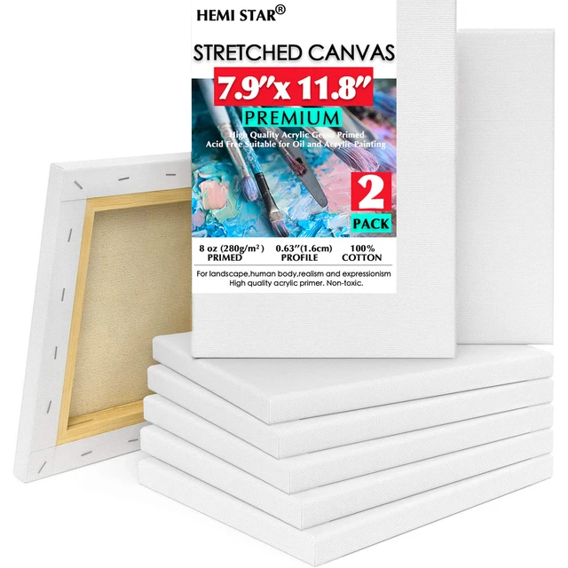  Stretched Canvases for Painting 11x14 Inch 7-Pack, 10 oz  Triple Primed Acid-Free 100% Cotton Blank Canvas, Art Canvases for Oil  Paint Acrylics Pouring & Wet Art Media, Pour Painting 