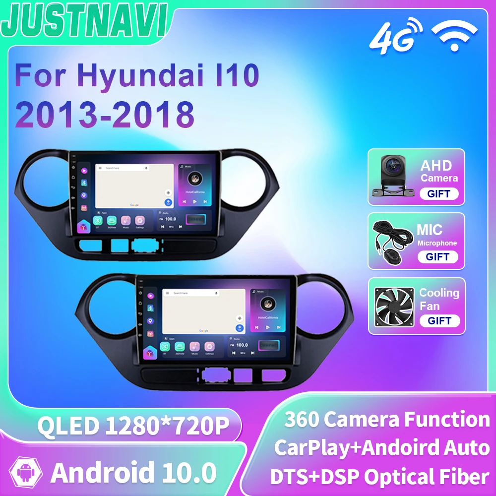 

Автомобильный радиоприемник JUSTNAVI QLED Android 10 для Hyundai Grand I10 2013-2018 мультимедийный плеер 2Din GPS навигация Carplay стерео DSP DVD
