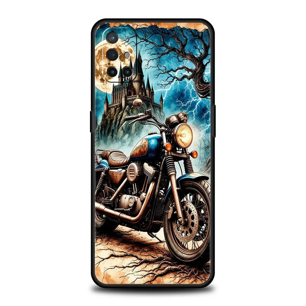 Vintage Motorcycle Painted Soft TPU Phone Case - Colorful Design