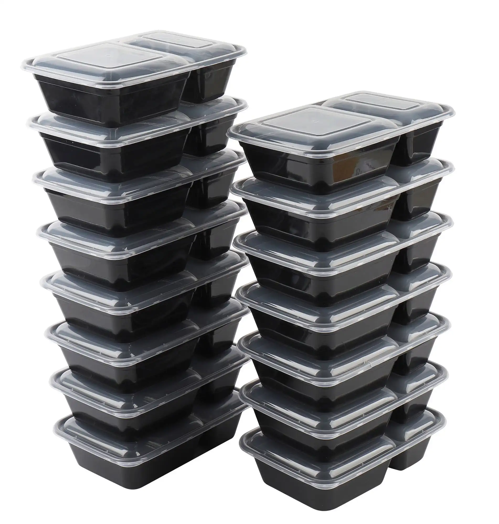

60 Piece Meal Prep Food Storage Containers Black