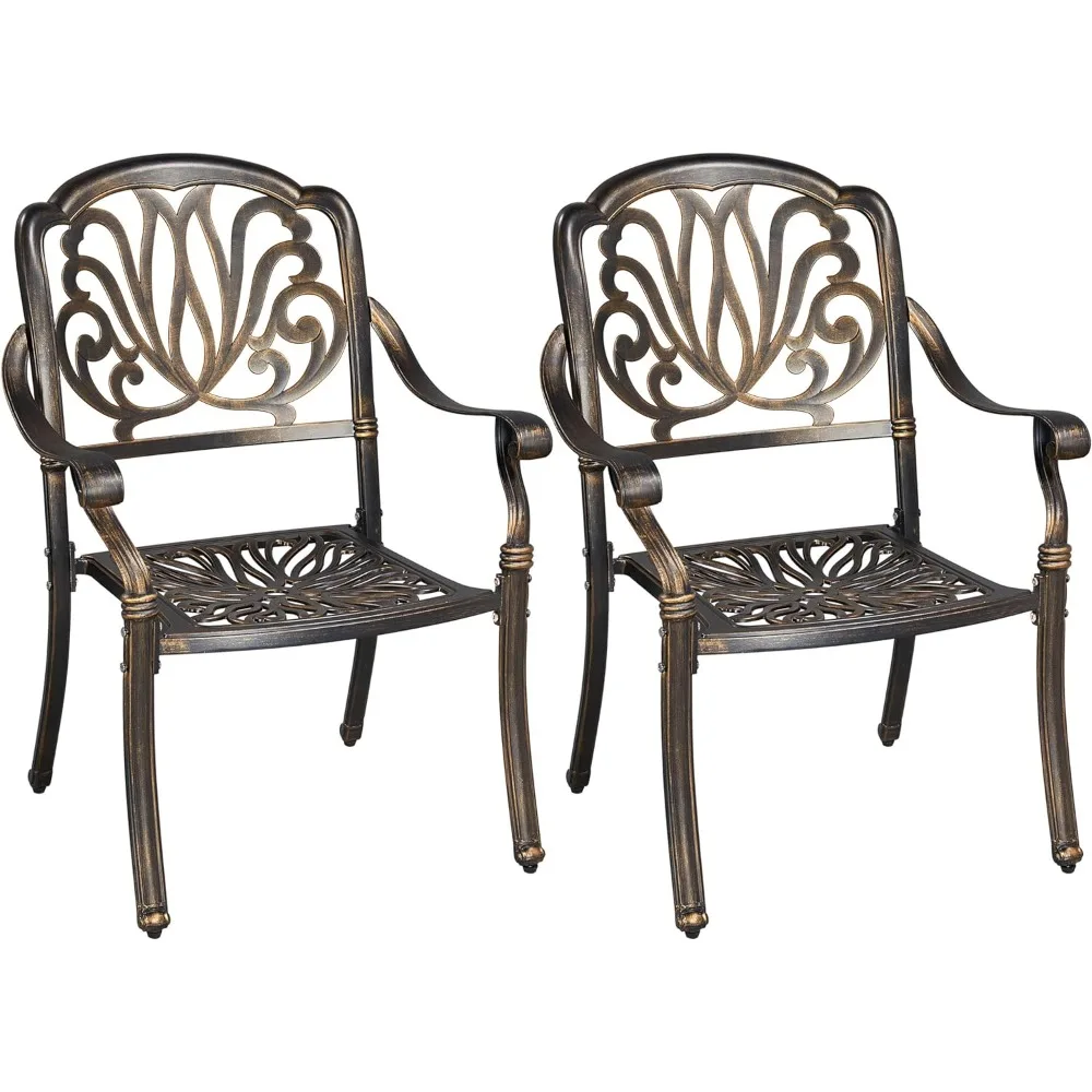 Outdoor Dining Chairs Patio Chairss All-Weather Metal Chairs Cast Aluminium Stackable Chairss Armchairs Frame Patio Bist