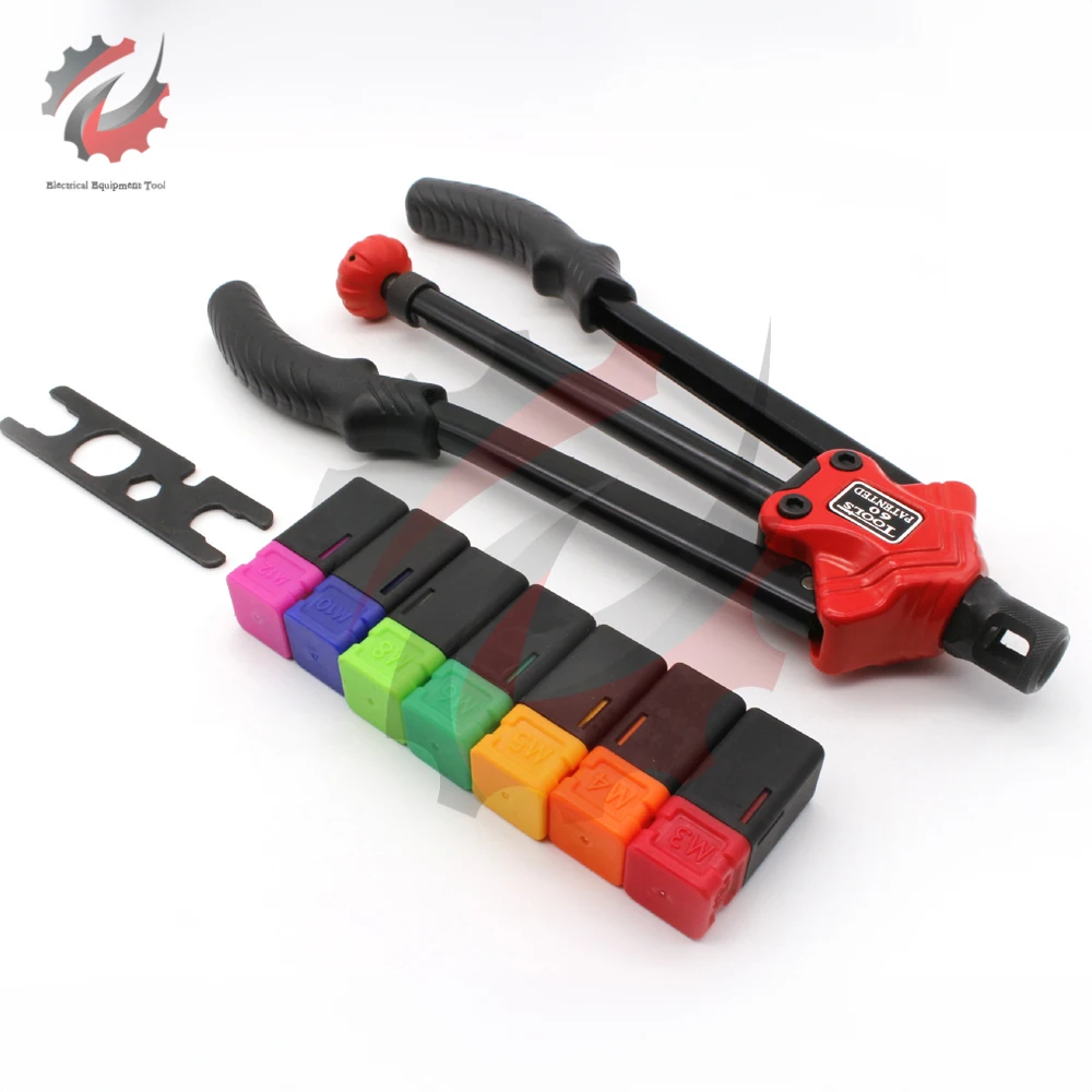 Rivet Nut Tool M3-M12 Professional Hand Rivet Nut Gun Kit with Metric & Inch Mandrels Nuts Threaded