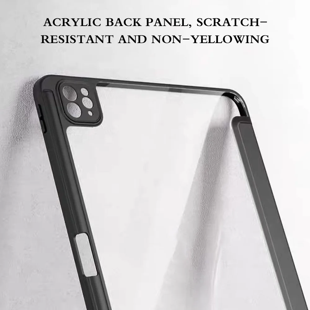 New Case For iPad Pro 13/11 M4 Air 11/13 M2 Cover Acrylic Transparent Table Case For IPad 10th 4/5/6/7/8/9th Pencil Holder Case 4