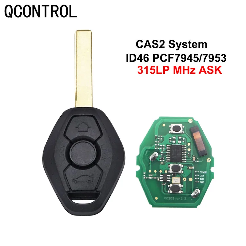 QCONTROL 315LP MHz ASK Remote Key fit for BMW 3/5 Series CAS2/CAS2 System ID46-7945 Chip HU92 Key Blade