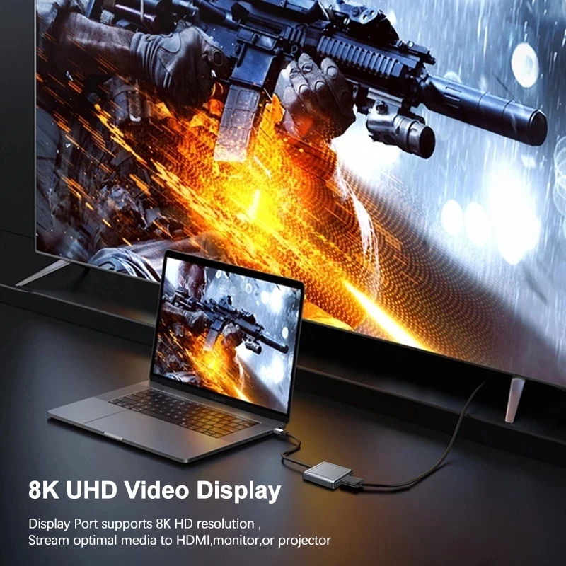 ƺ ο , USB  PD Ʈ 1.4 ŷ ̼, 8K USB Ÿ C-÷ Ʈ, 60W, 3  1 DP , 8K @ 60Hz, 4K @ 144Hz