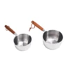 150/300/500ML Stainless Steel Oil Pot With Wooden Handle Mini Soup Milk Pot Scalding-proof Kitchen Tool Cook Accessories 2