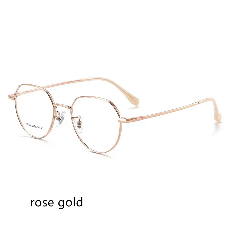 

49mm Small Round Glasses Vintage Metal Oval Gold Eyeglasses Frame Women Men Full Rim Spectacles for Prescription Glasses 3580