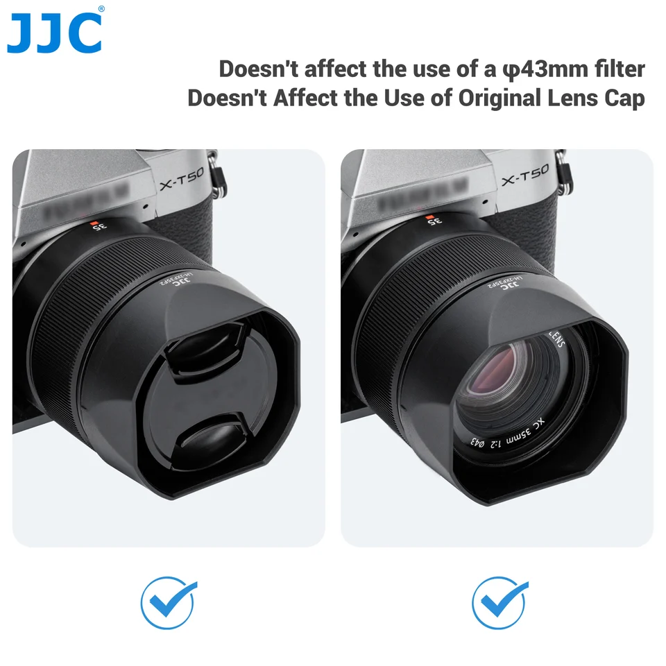 JJC Square Lens Hood for Fujifilm XC 35mmF2 XF 23mmF2 R WR XF
